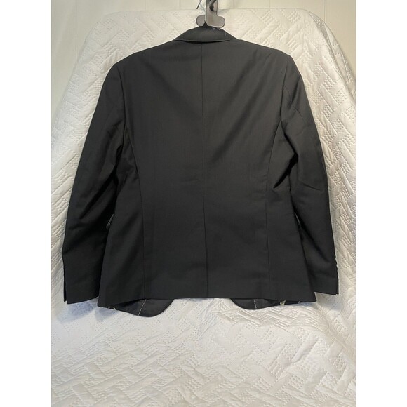 Cloudstyle Men's Dinner Jacket Blue and Gold Embroidered On Silky Black Sz Small - Picture 15 of 16